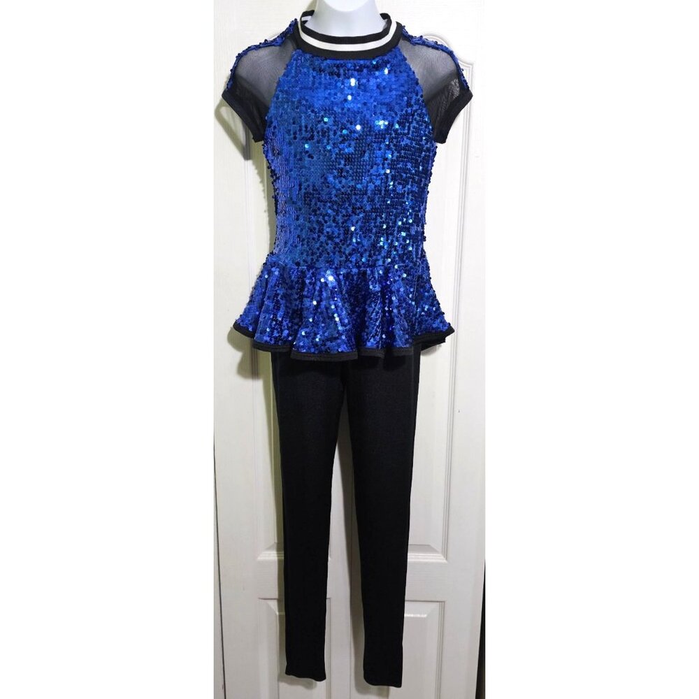 Weissman Sequin Peplum Dance Costume It's Tricky Jazz Hip Hop Recital Child XL